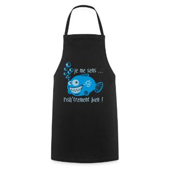 Comme un poisson dans l'eau - Tablier de cuisine - noir - Devant - AI Model Male 185 dark (185cm)