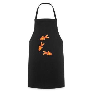 Poissons rouges - Kochschürze - Schwarz - Vorne - AI Model Male 185 dark (185cm)