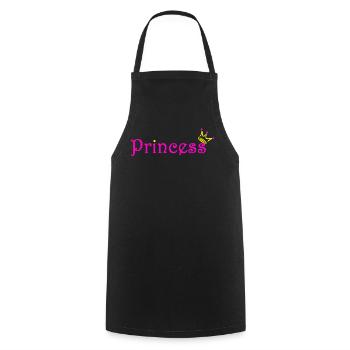 Prinzessin Glitzer Krone - Kochschürze - Schwarz - Vorne - AI Model Male 185 dark (185cm)