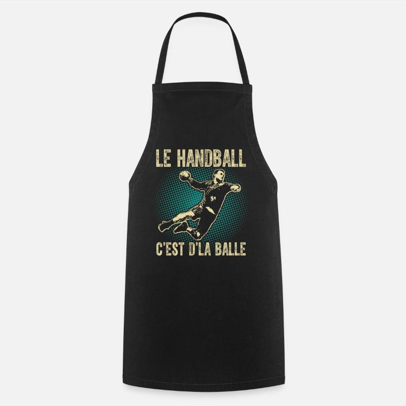 Le handball c'est d'la balle - Tablier de cuisine - noir
