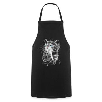 cat - Cooking Apron - black - Front - AI Model Male 185 dark (185cm)