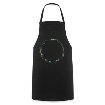 Une couronne de houx - Tablier de cuisine - noir - Devant - AI Model Male 185 dark (185cm)