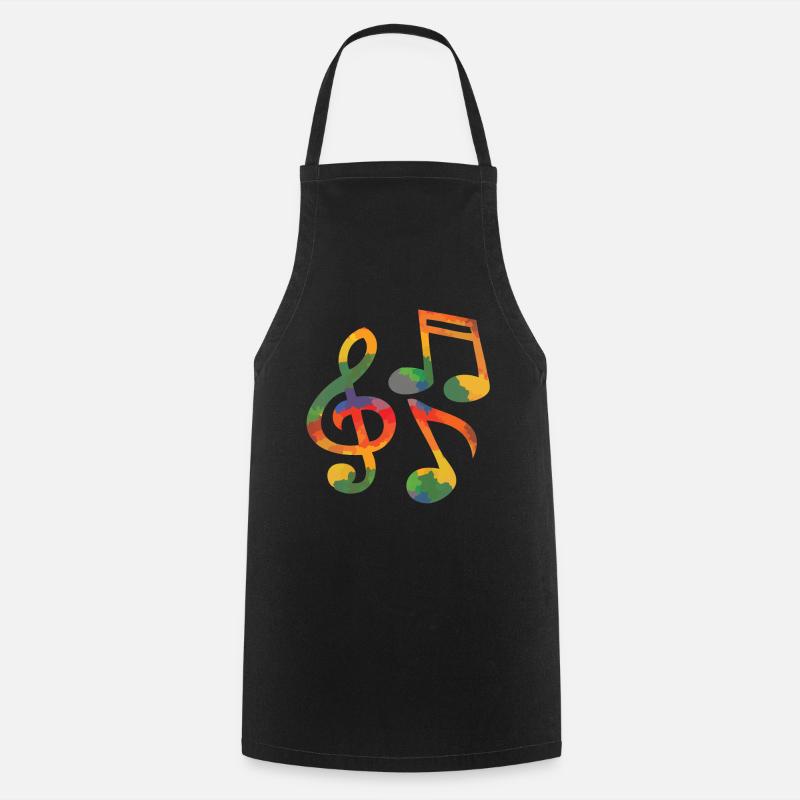 Notes de musique colorées - Tablier de cuisine - noir