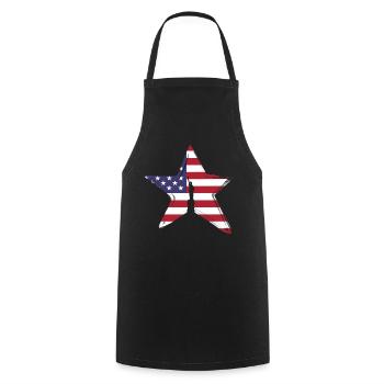 star america, freedom flag usa star freiheitsst - Cooking Apron - black - Front - AI Model Male 185 dark (185cm)