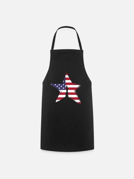 stern amerika freiheit flagge usa star freiheitsst - Kochschürze - Schwarz