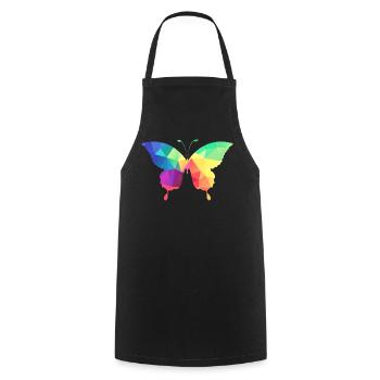 Bunter Schmetterling - Kochschürze - Schwarz - Vorne - AI Model Male 185 dark (185cm)