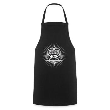 illuminati sehendes Auge erleuchtet fun cool love - Kochschürze - Schwarz - Vorne - AI Model Male 185 dark (185cm)