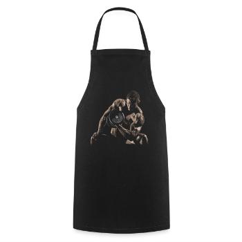 Bodybuilding - Cooking Apron - black - Front - AI Model Male 185 dark (185cm)