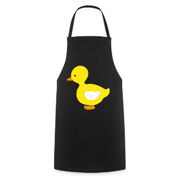 Lustige kleine gelbe Ente - Kochschürze - Schwarz - Vorne - AI Model Male 185 dark (185cm)