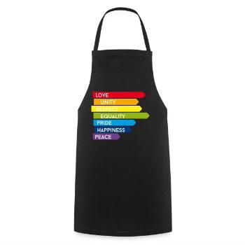 gay pride csd rainbow homo parade proud before lol - Cooking Apron - black - Front - AI Model Male 185 dark (185cm)