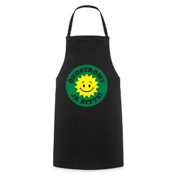 green electricity yes please, nuclear power no - Cooking Apron - black - Front - AI Model Male 185 dark (185cm)