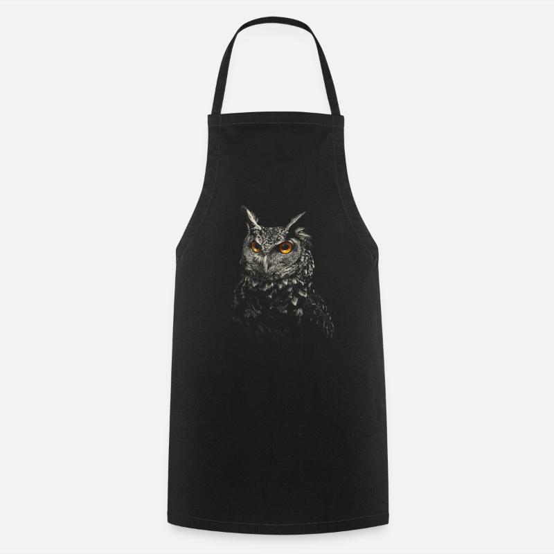 owl - Cooking Apron - black
