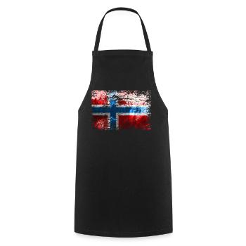 Norwegian flag - Cooking Apron - black - Front - AI Model Male 185 dark (185cm)