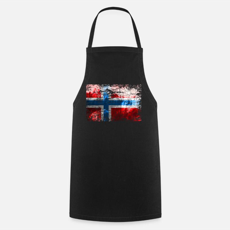 Norwegian flag - Cooking Apron - black