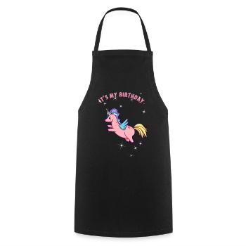 unicorn birthday unicorn birthday mystical fee - Cooking Apron - black - Front - AI Model Male 185 dark (185cm)