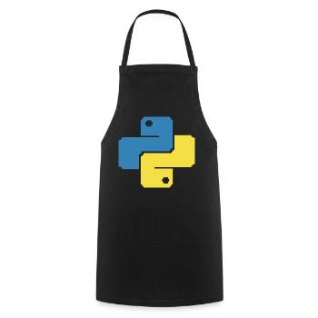 Python Pixelart - Kochschürze - Schwarz - Vorne - AI Model Male 185 dark (185cm)