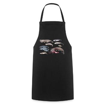 Cachalots et zifios - Cachalots et baleines beaked - Tablier de cuisine - noir - Devant - AI Model Male 185 dark (185cm)
