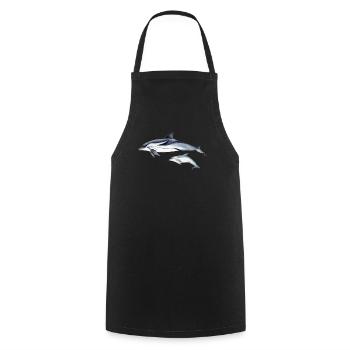 Striped dolphin - Striped dolphin - dauphin - Cooking Apron - black - Front - AI Model Male 185 dark (185cm)