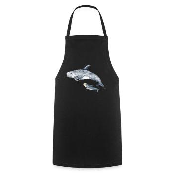 Calderón gray - Grampus dolphin - Dauphin de Risso - Cooking Apron - black - Front - AI Model Male 185 dark (185cm)