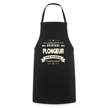 le Plongeur Original - Tablier de cuisine - noir - Devant - AI Model Male 185 dark (185cm)