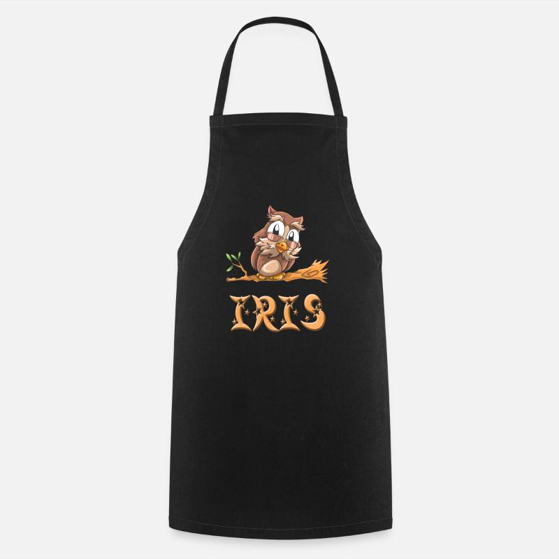 Owl Iris - Cooking Apron - black