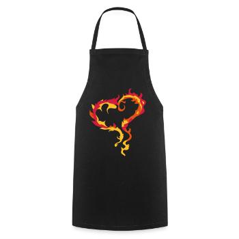 Coeur de la Flamme - Tablier de cuisine - noir - Devant - AI Model Male 185 dark (185cm)
