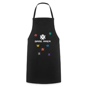 game area pixel nerd pc konsole retro gamer Monste - Cooking Apron - black - Front - AI Model Male 185 dark (185cm)