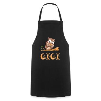 Owl Gigi - Cooking Apron - black - Front - AI Model Male 185 dark (185cm)