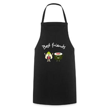 Best Friends: Sushi & Avocado daycare school japan - Cooking Apron - black - Front - AI Model Male 185 dark (185cm)