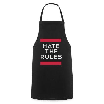 Hate the rules - Regeln missachten - Kochschürze - Schwarz - Vorne - AI Model Male 185 dark (185cm)