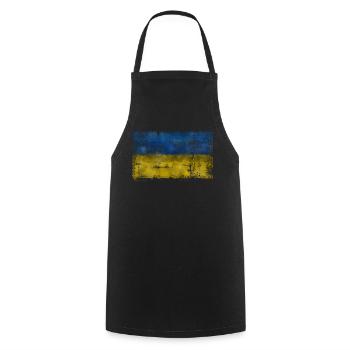 Ukraine - Cooking Apron - black - Front - AI Model Male 185 dark (185cm)