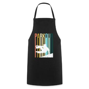 Parkour Retro - Kochschürze - Schwarz - Vorne - AI Model Male 185 dark (185cm)
