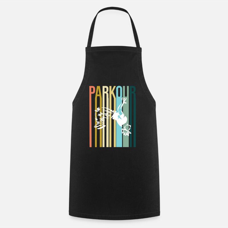 Parkour Retro - Cooking Apron - black