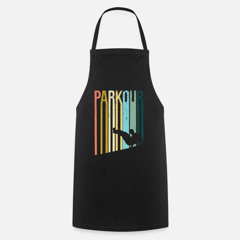 Parkour Retro - Cooking Apron - black