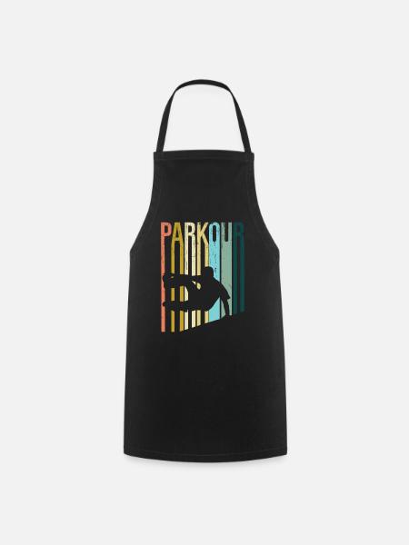 Parkour Retro - Cooking Apron - black