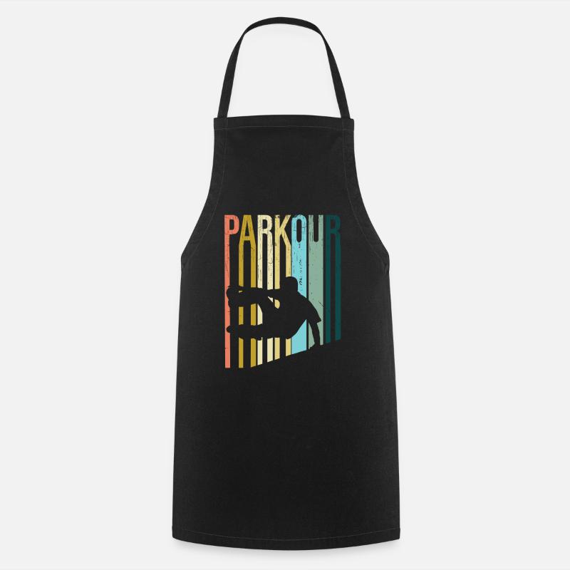 Parkour Retro - Kochschürze - Schwarz
