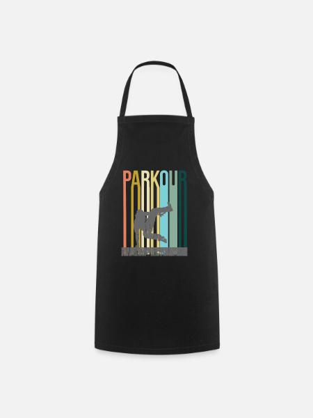 Parkour Retro - Cooking Apron - black