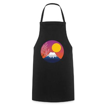 Mount Fuji manga - Cooking Apron - black - Front - AI Model Male 185 dark (185cm)