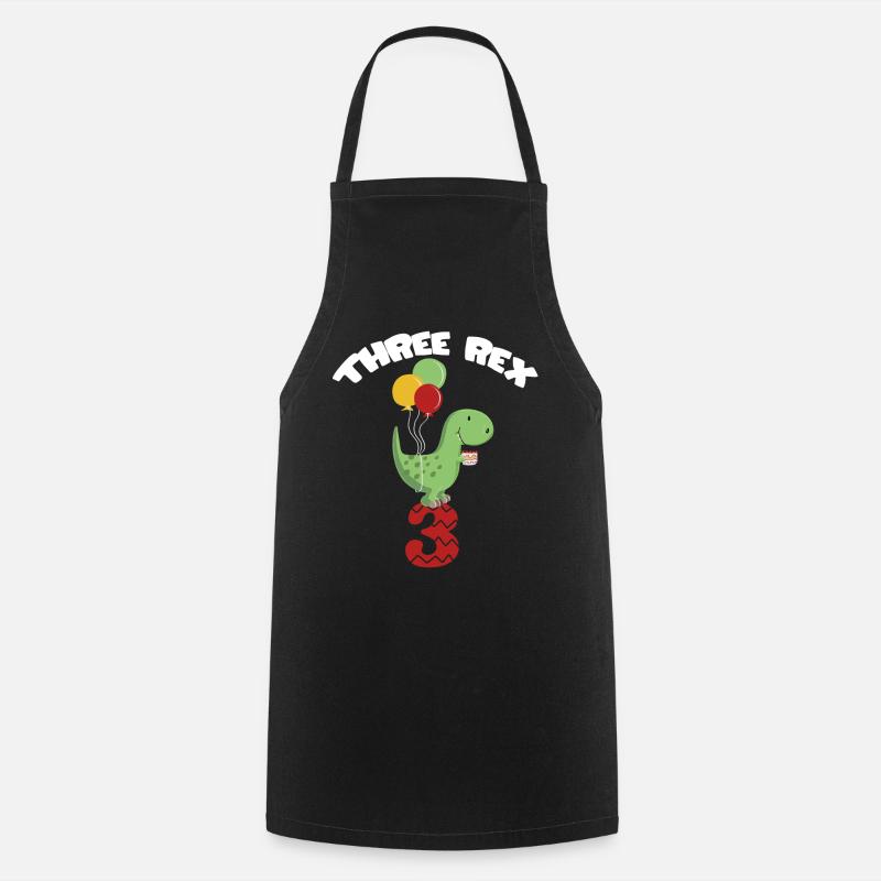 Tre Rex - Third Birthday Boy - 3 anni - Grembiule da cucina - nero