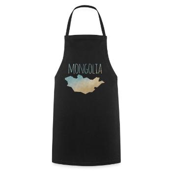 Mongolia - Cooking Apron - black - Front - AI Model Male 185 dark (185cm)