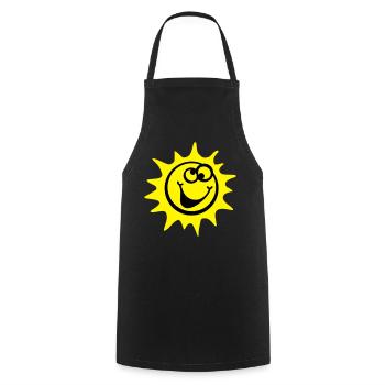 soleil 2c style de bande dessinée - Tablier de cuisine - noir - Devant - AI Model Male 185 dark (185cm)