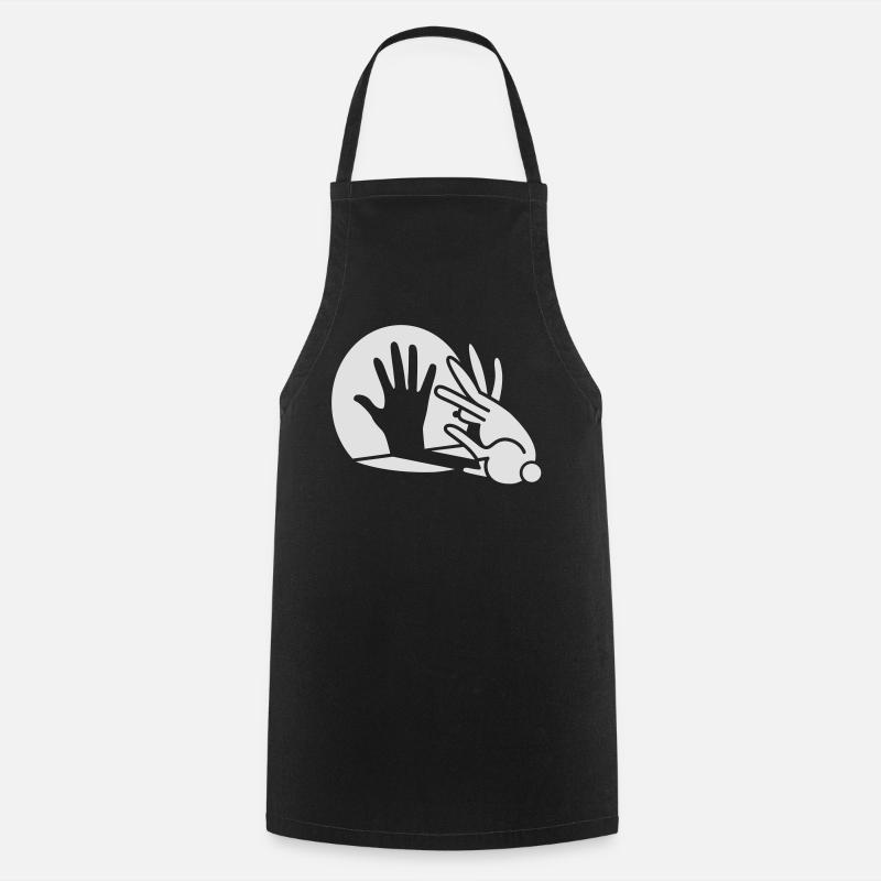 Rabbit Hand Shadows Glow in the dark - Cooking Apron - black