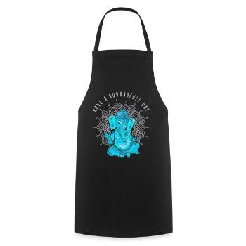 buddha ganesha yoga namaste elefant meditation om - Kochschürze - Schwarz - Vorne - AI Model Male 185 dark (185cm)