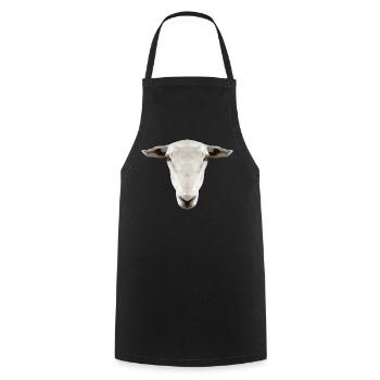 Schaf Kopf – Geometrisches Low Poly Tierdesign - Kochschürze - Schwarz - Vorne - AI Model Male 185 dark (185cm)