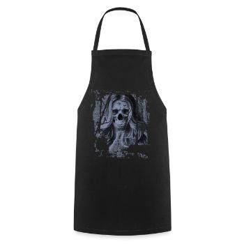 Skull Girl blue - Kochschürze - Schwarz - Vorne - AI Model Male 185 dark (185cm)