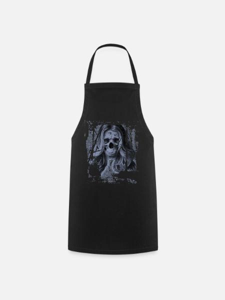 Skull fille bleu - Tablier de cuisine - noir