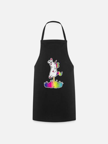 Super Einhorn - Kochschürze - Schwarz