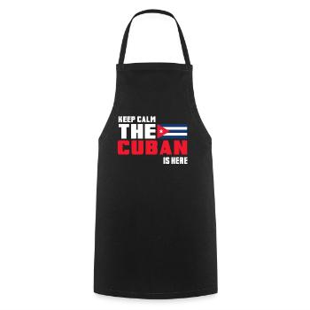 Keep Calm The Cuban is Here Kuba - Kochschürze - Schwarz - Vorne - AI Model Male 185 dark (185cm)