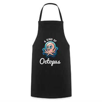 Pieuvre poissons mer poulpe calamar cadeau - Tablier de cuisine - noir - Devant - AI Model Male 185 dark (185cm)