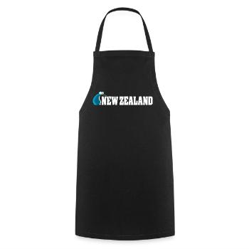Kiwi Bird Cartoon Nouvelle-Zélande - Tablier de cuisine - noir - Devant - AI Model Male 185 dark (185cm)